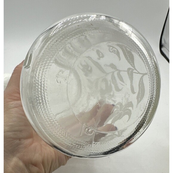 Vintage Tang Pitcher Glass Floral Design 1 Quart MCM Container - Picture 12 of 13